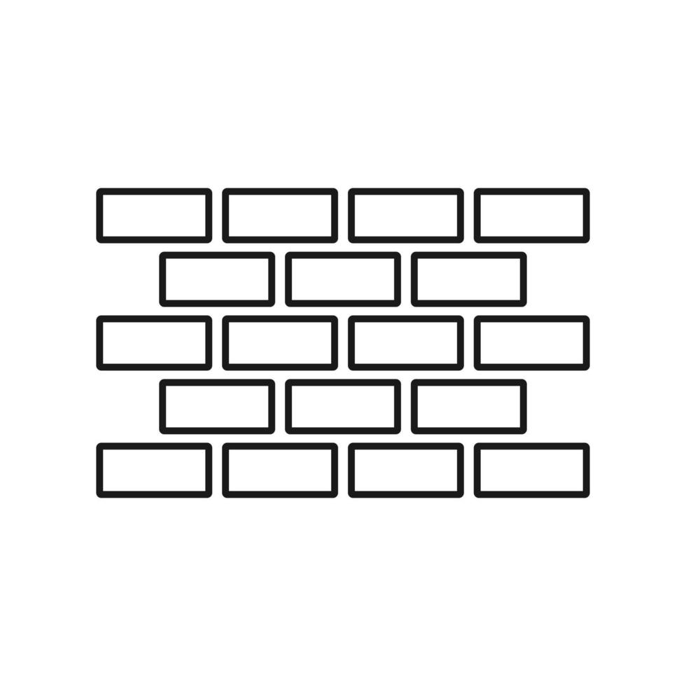 modelo de design do vetor de ícone de parede de tijolo. curso editável