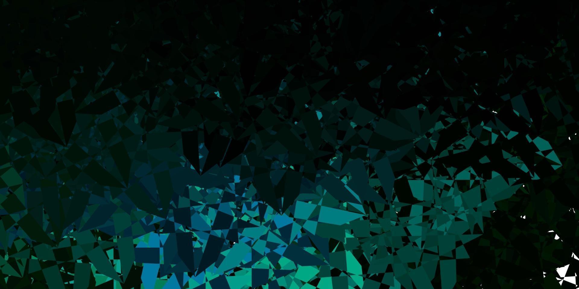 textura vector azul e verde escuro com triângulos aleatórios.