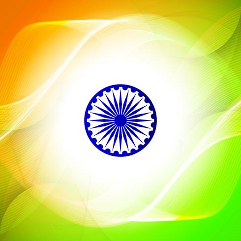 Abstrato ondulado indiano bandeira tema desenho de fundo vetor