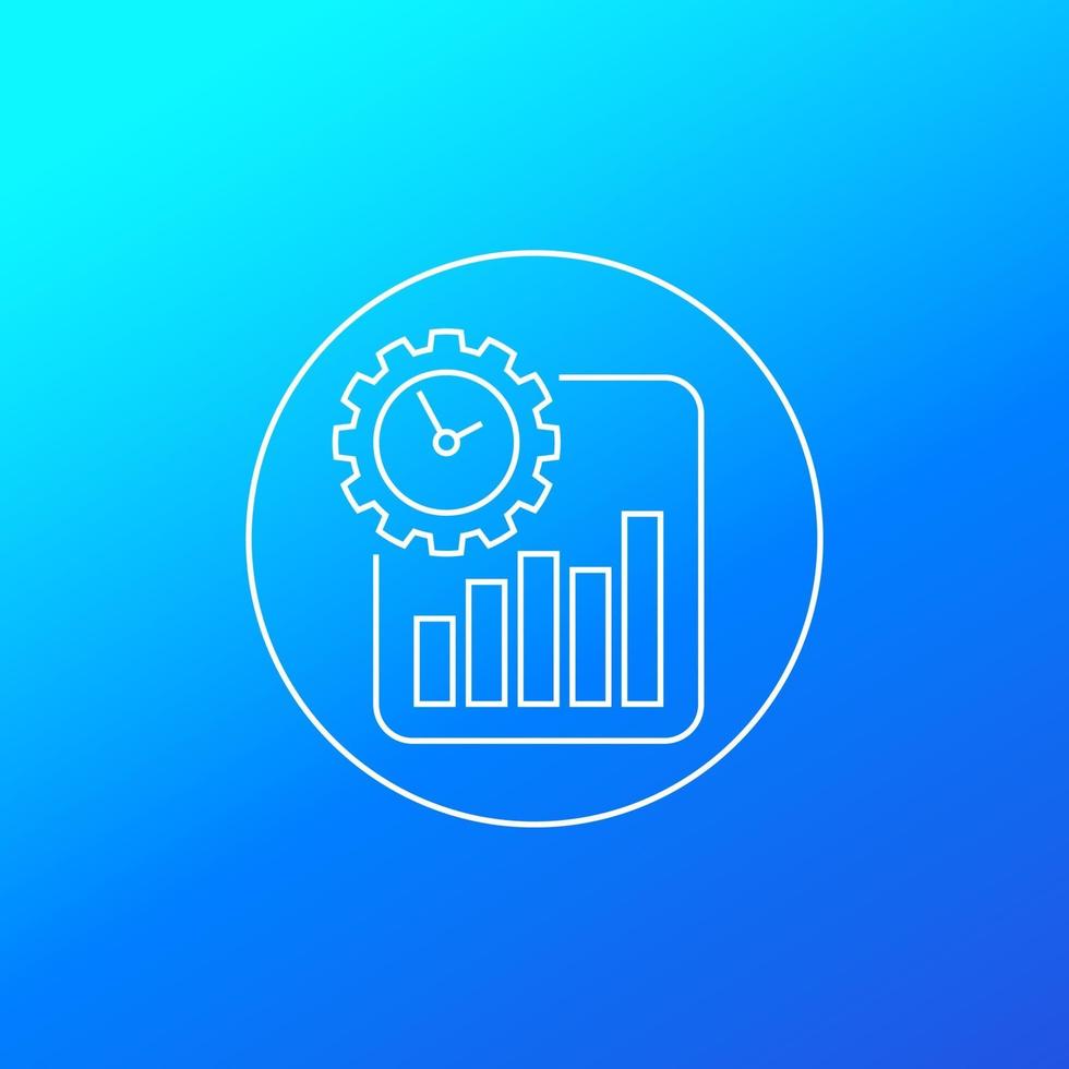 ícone de crescimento da produtividade no trabalho, linear vetor