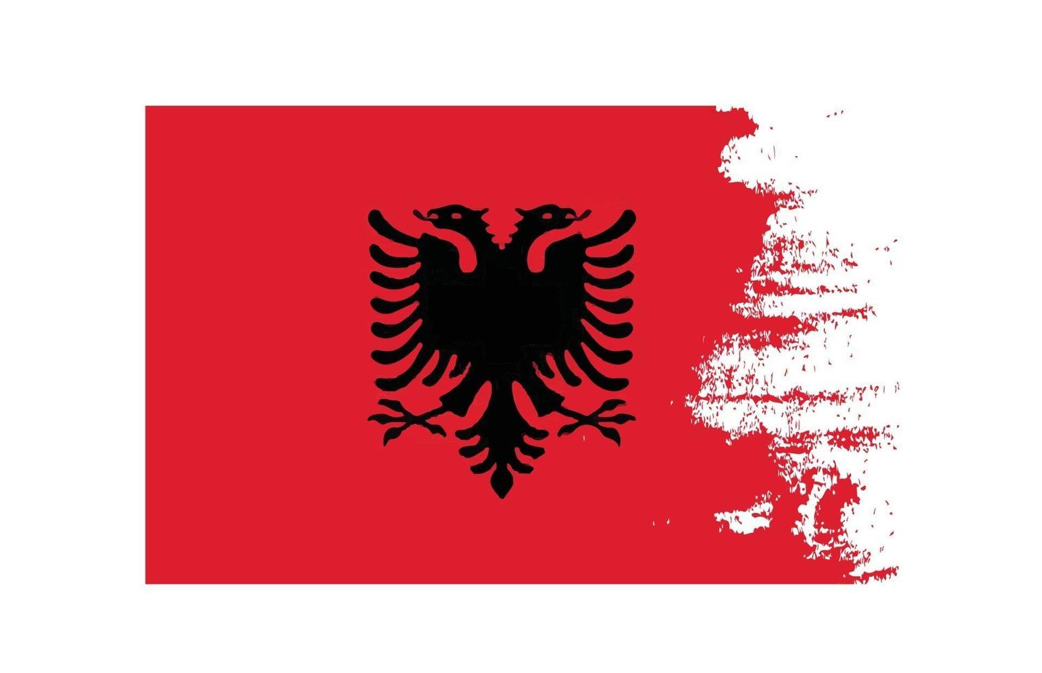 textura grunge símbolo nacional da bandeira do país de Albânia. conceito arranhado vetor