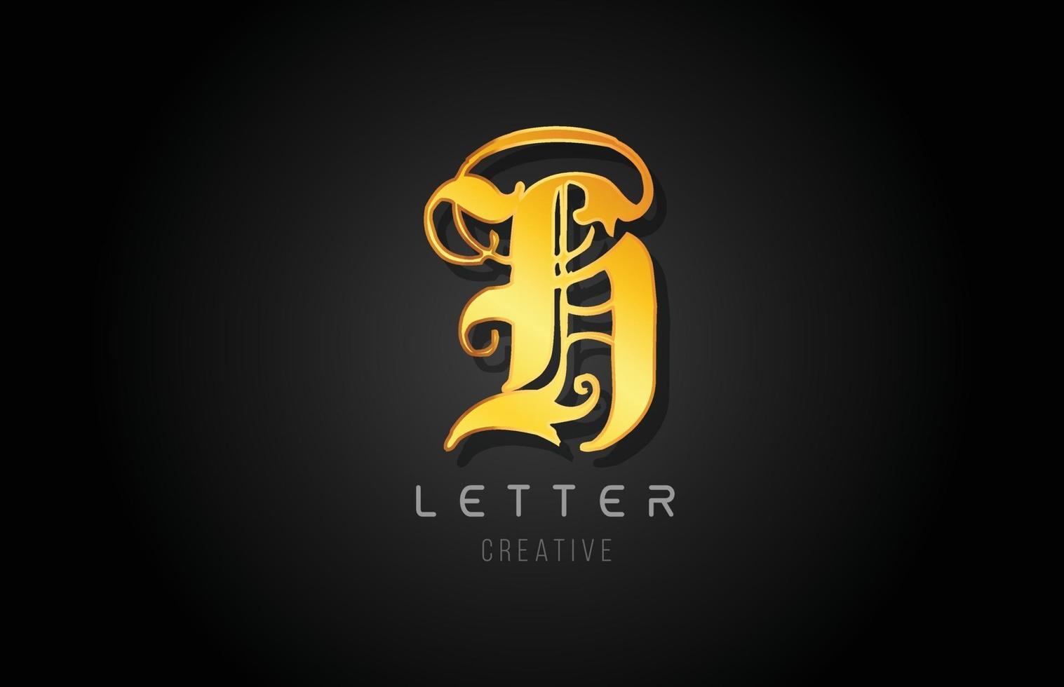 h desenho de alfabeto de ouro com letra dourada para o logotipo da empresa vetor
