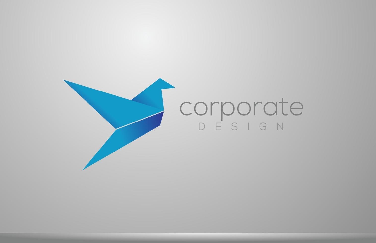 ícone de logotipo de negócio corporativo abstrato pássaro azul design para empresa vetor