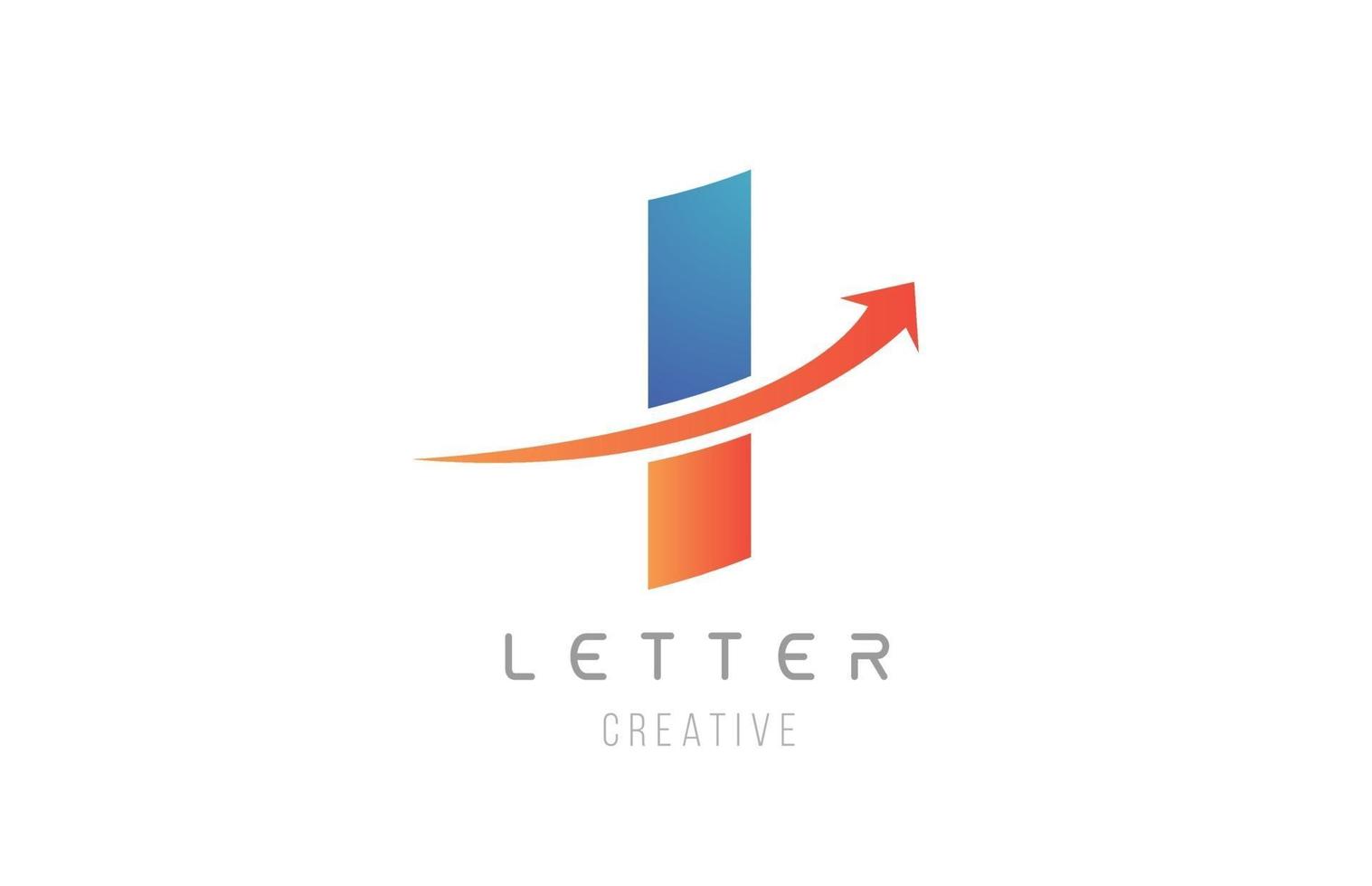 design de ícone de alfabeto laranja azul para modelo de empresa vetor