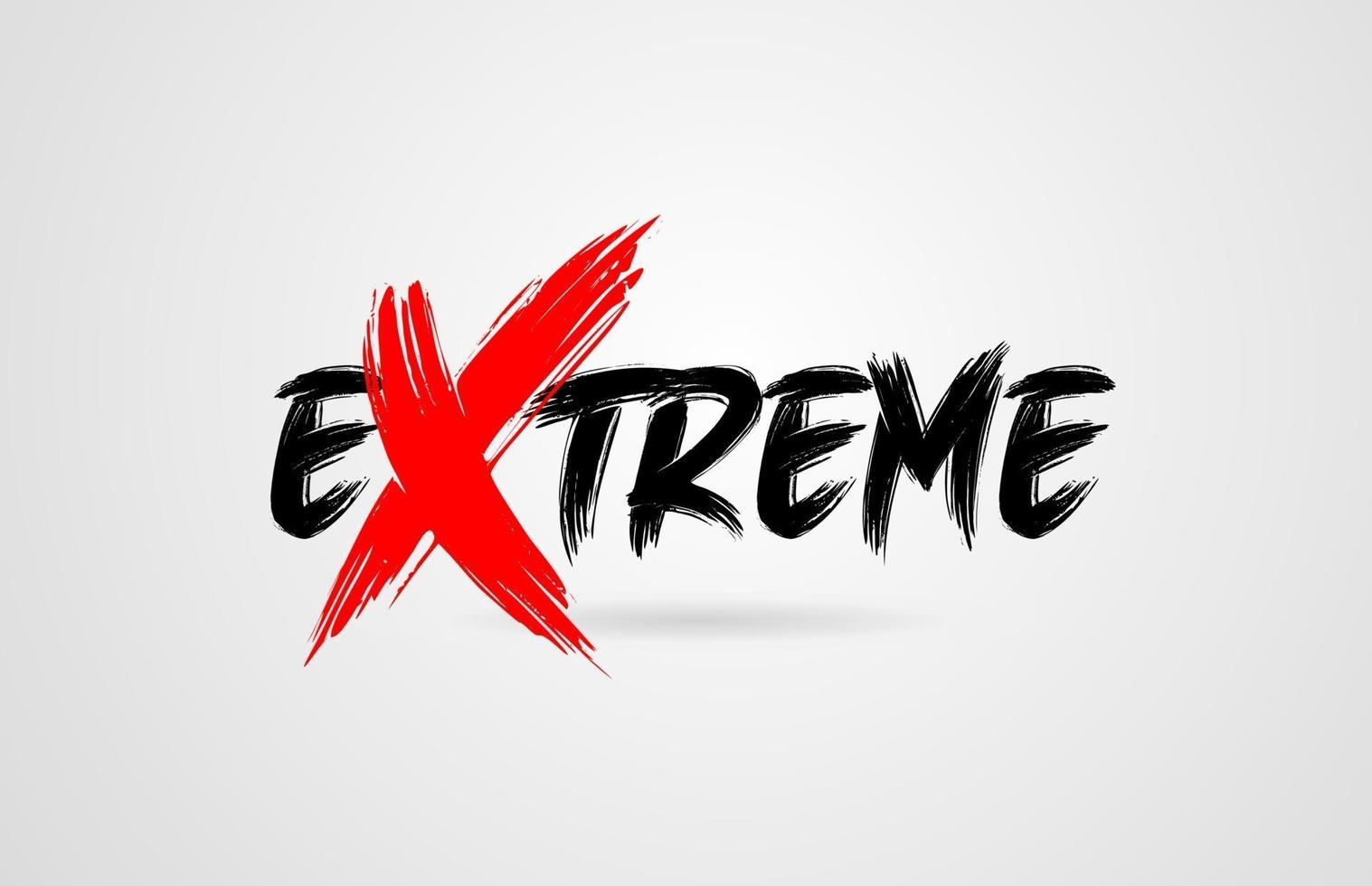 texto de palavra extrema grunge pincelada para ícone de tipografia logo design vetor