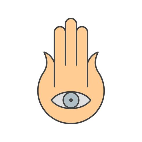 ícone de olho de mão de vetor