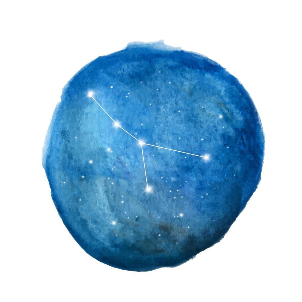 ícone de constelação de câncer do signo do Zodíaco. ilustração em aquarela. vetor