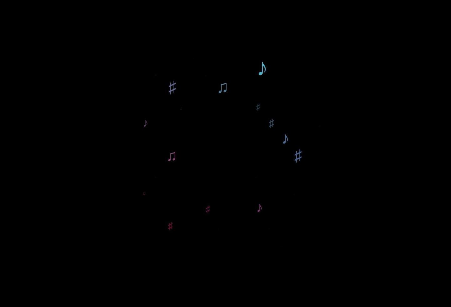 fundo vector azul escuro, vermelho com símbolos musicais.