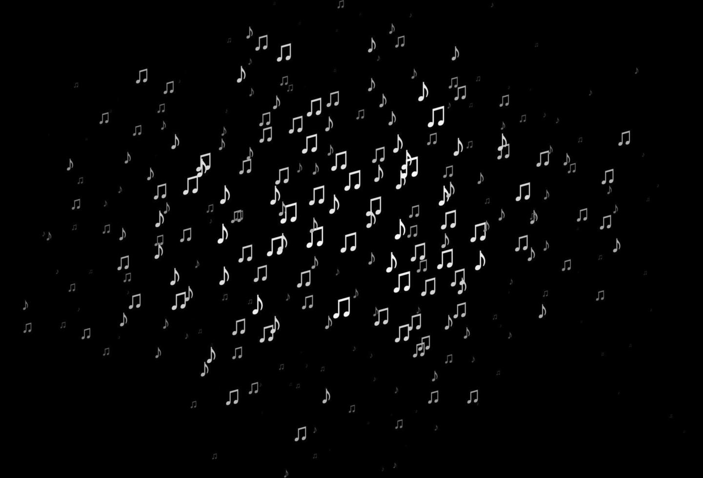 fundo cinza escuro do vetor com símbolos musicais.
