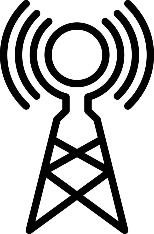ícone de linha para antena sem fio vetor