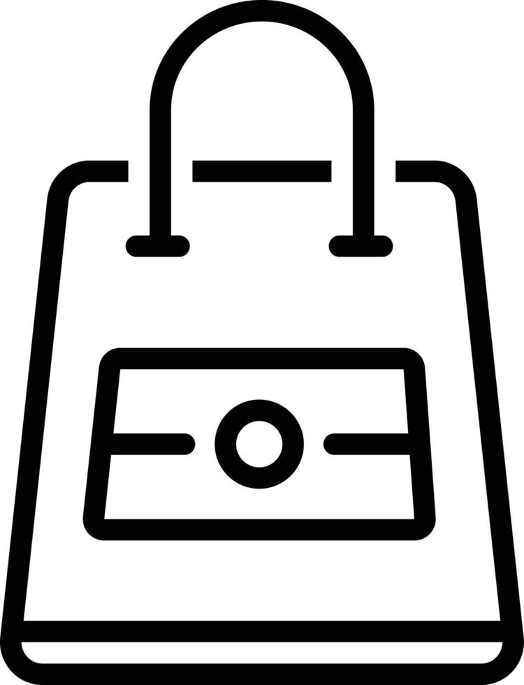 ícone de linha para sacola de compras vetor