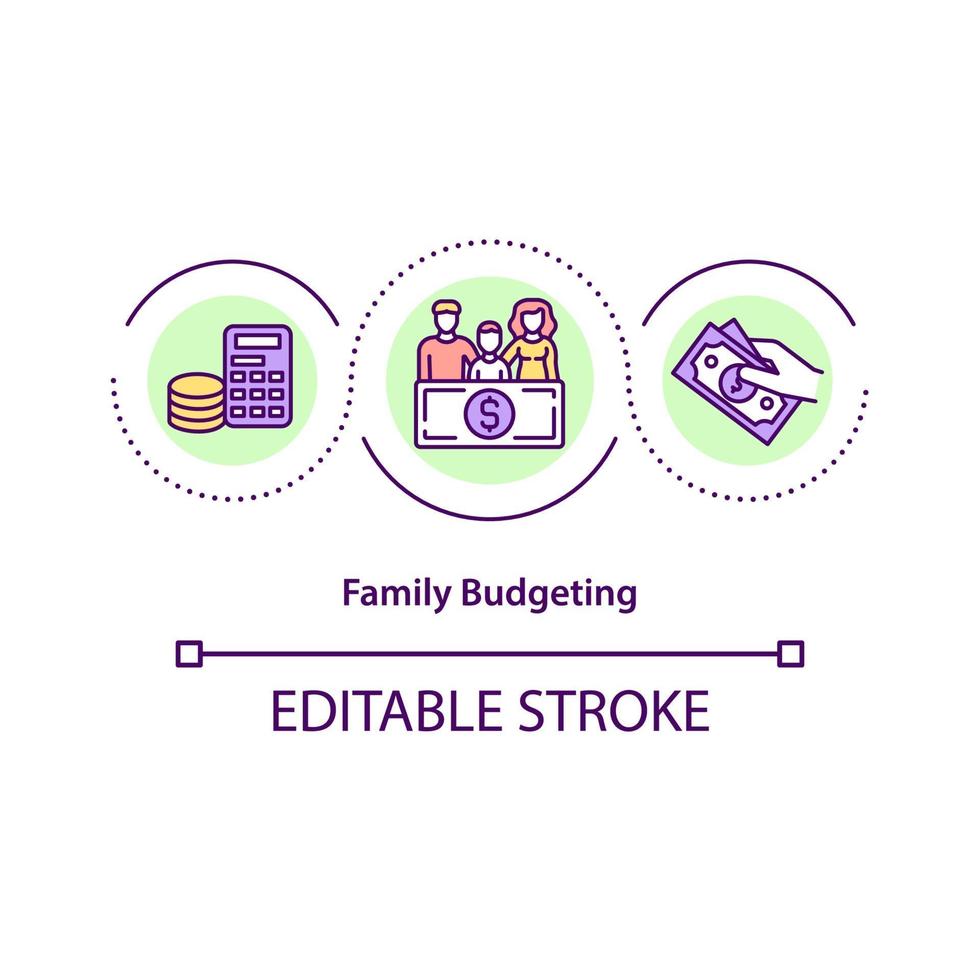 ícone do conceito de orçamento familiar vetor