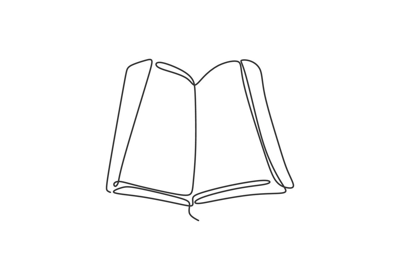 desenho de linha contínua de estoque de estudo de ilustração vetorial de livro vetor