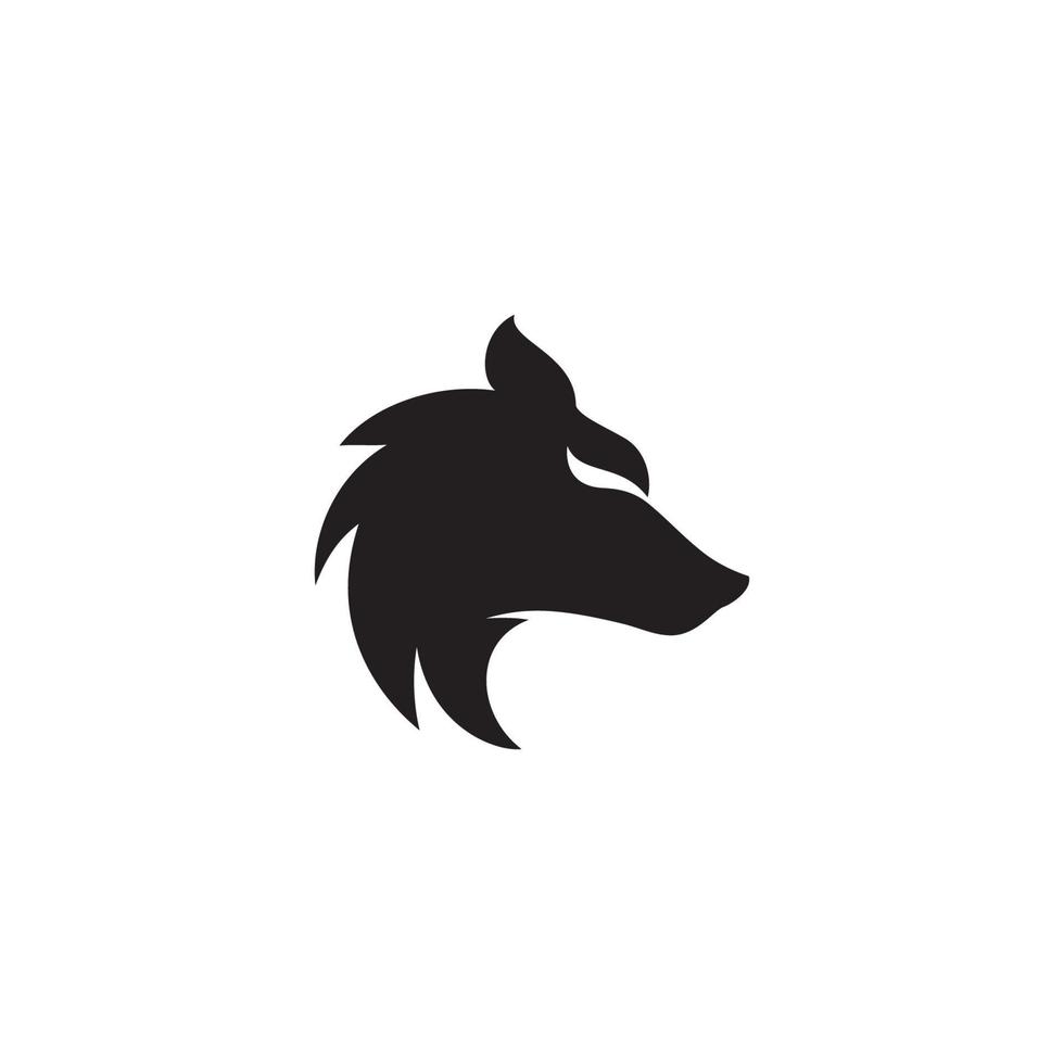 modelo de vetor de design de logotipo de cabeça de lobo