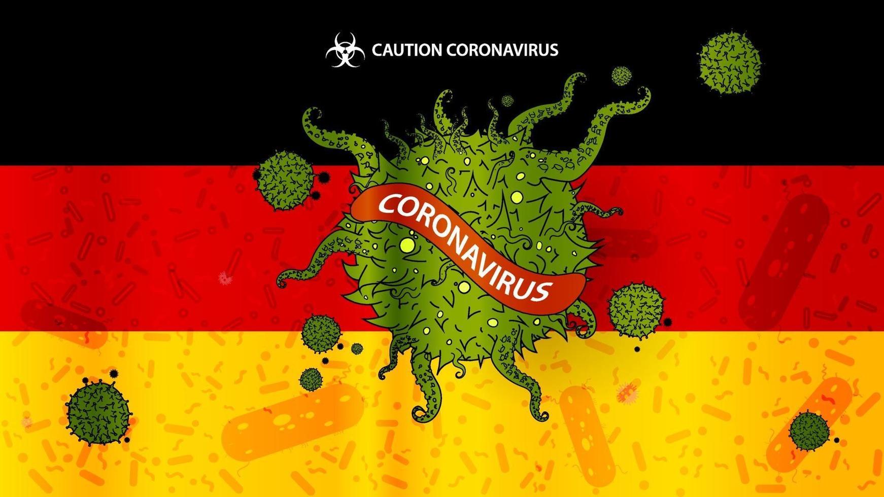 flag Germany .sign coronavirus. ilustração vetorial. vetor