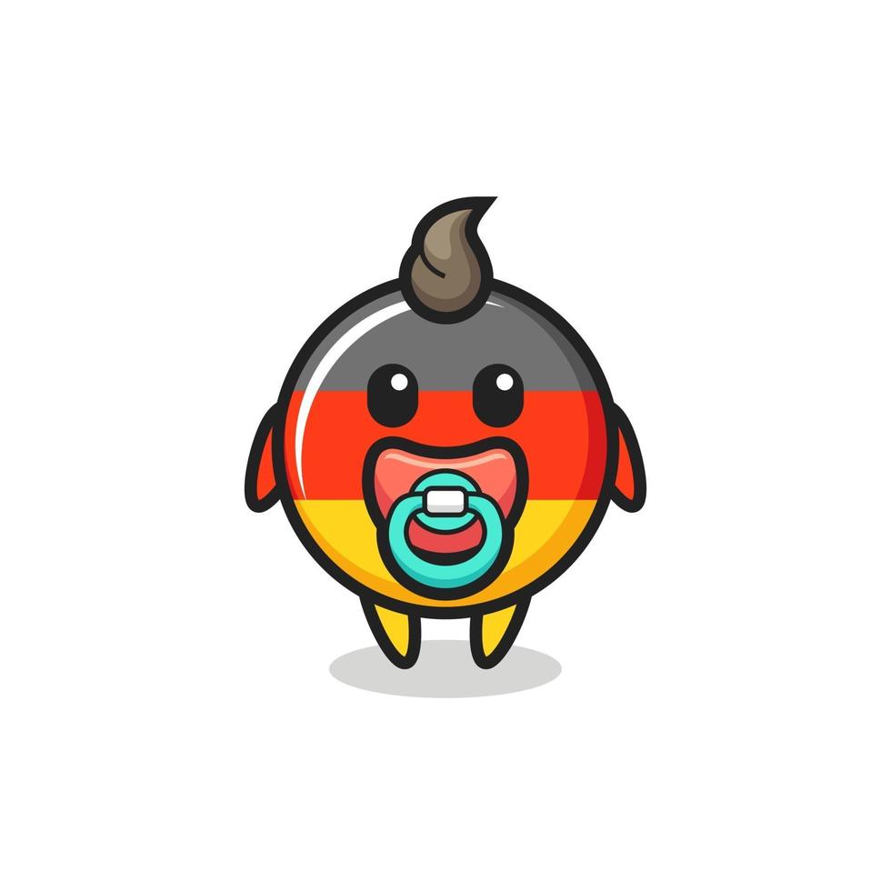 personagem de desenho animado do bebê bandeira alemanha com chupeta vetor