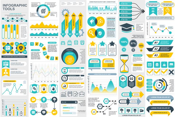 Modelo de design do vetor de elementos de visualização de elementos infográfico