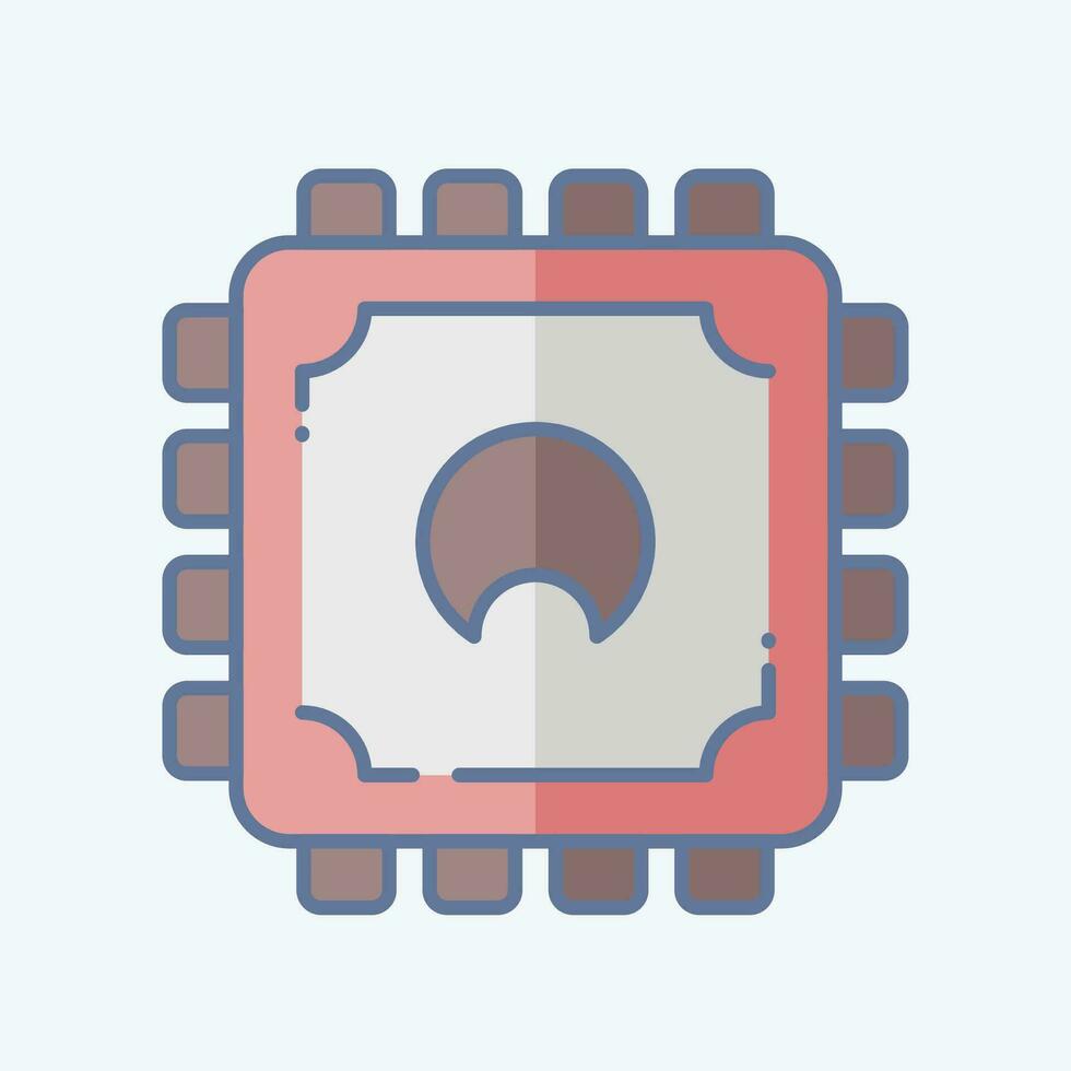 ícone CPU. relacionado para computador símbolo. rabisco estilo. simples Projeto editável. simples ilustração vetor