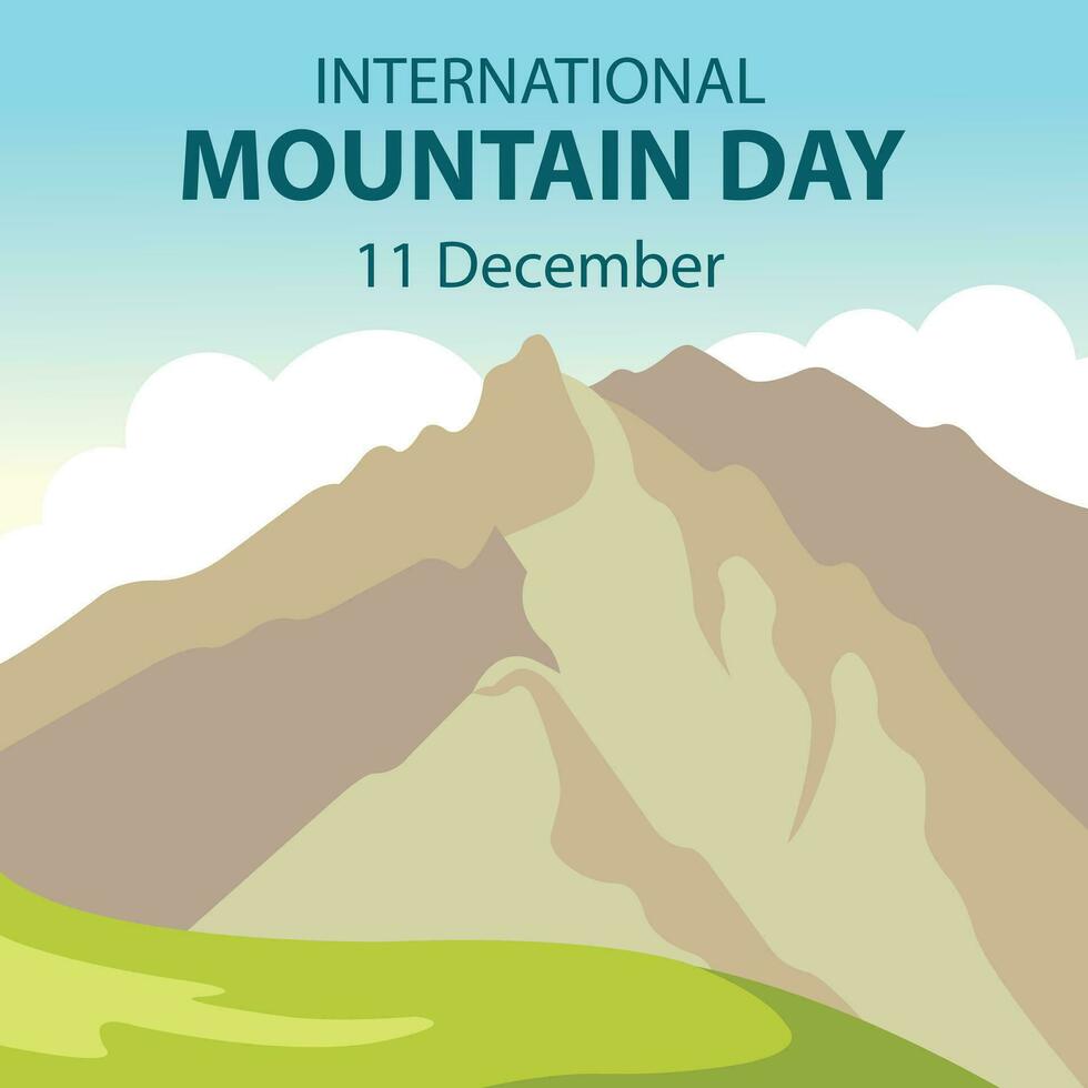 ilustração vetor gráfico do extensão do montanhas e verde pastagens, perfeito para internacional dia, internacional montanha dia, comemoro, cumprimento cartão, etc.