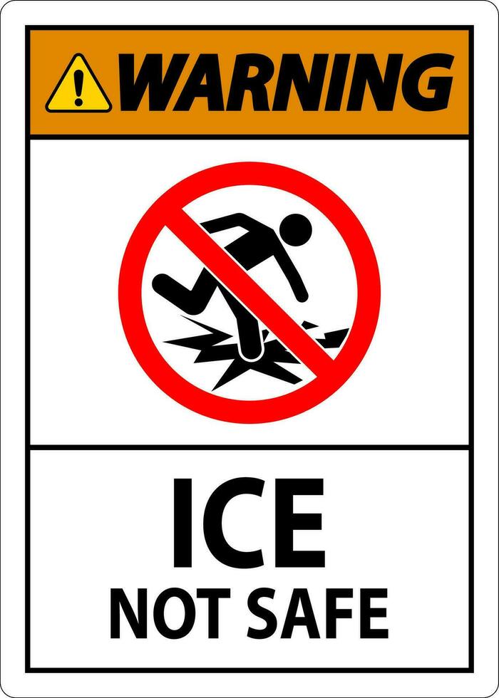 Atenção placa gelo não seguro vetor