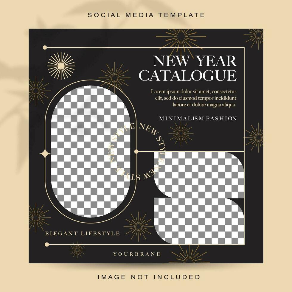 Novo ano conceito social meios de comunicação postar modelo vetor