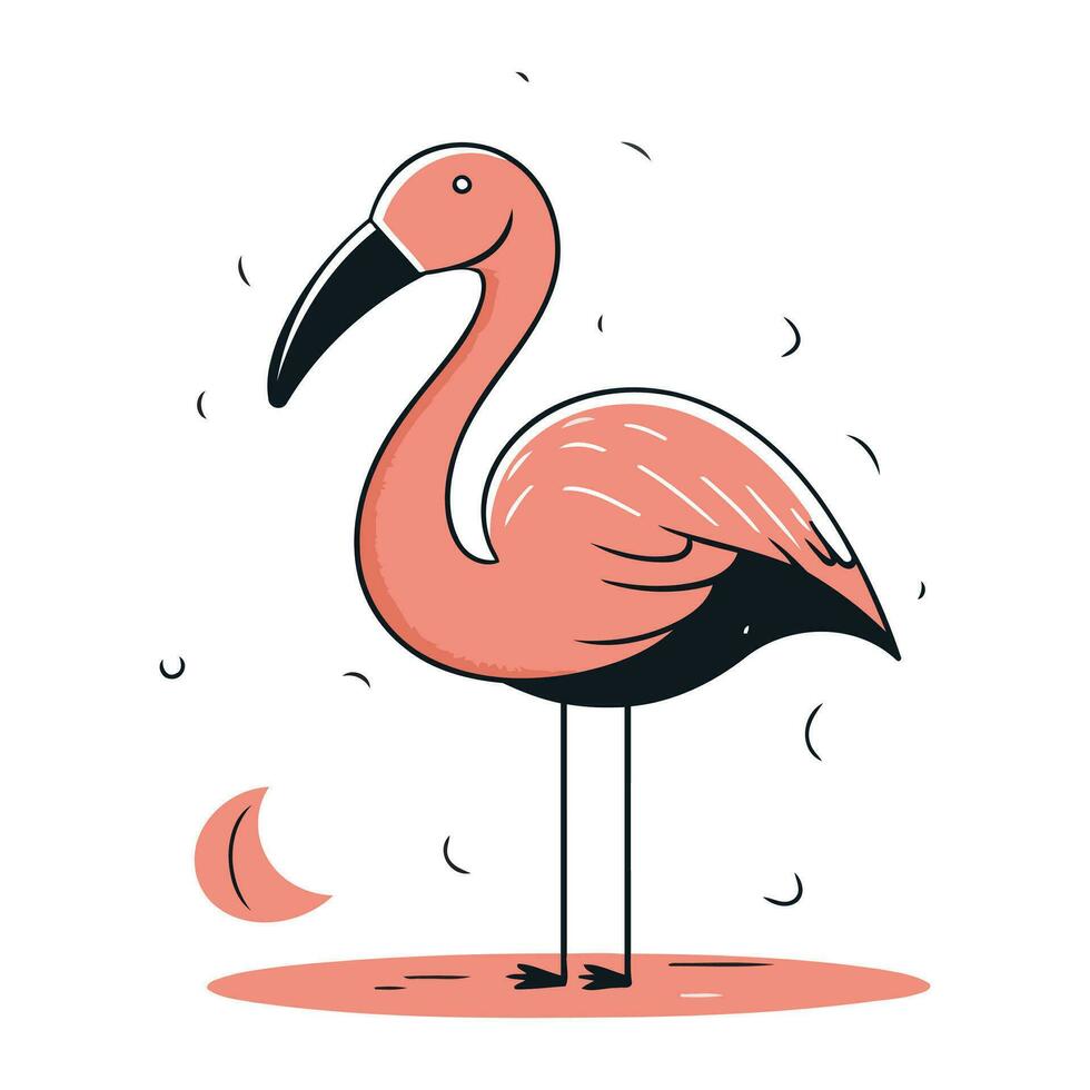 flamingo. vetor ilustração dentro rabisco estilo. isolado em branco fundo.