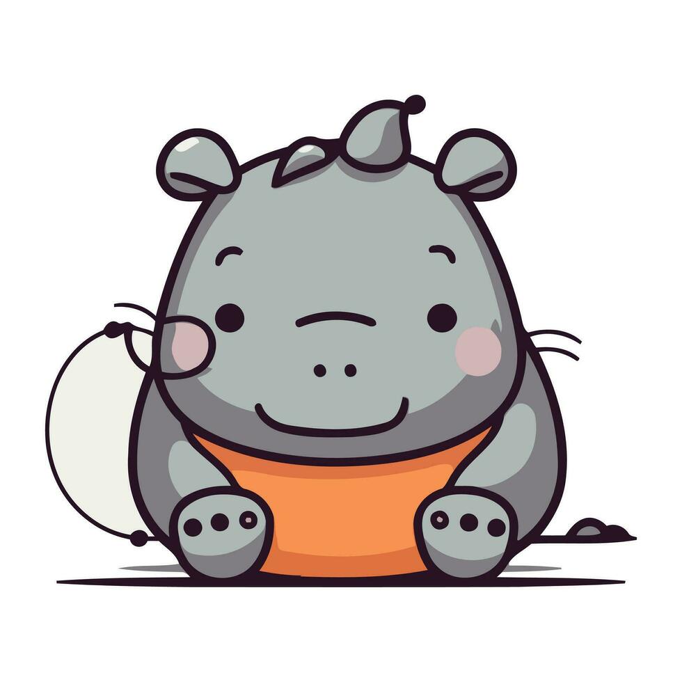 fofa hipopótamo desenho animado personagem. vetor ilustração para seu Projeto.