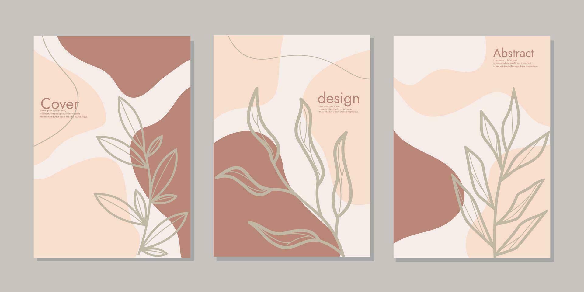 conjunto do caderno cobrir mão desenhado floral projetos. lindo botânico abstrato fundo .designs é para caderno, livro, planejador, diário, poster, cartão. Tamanho a4. vetor ilustração