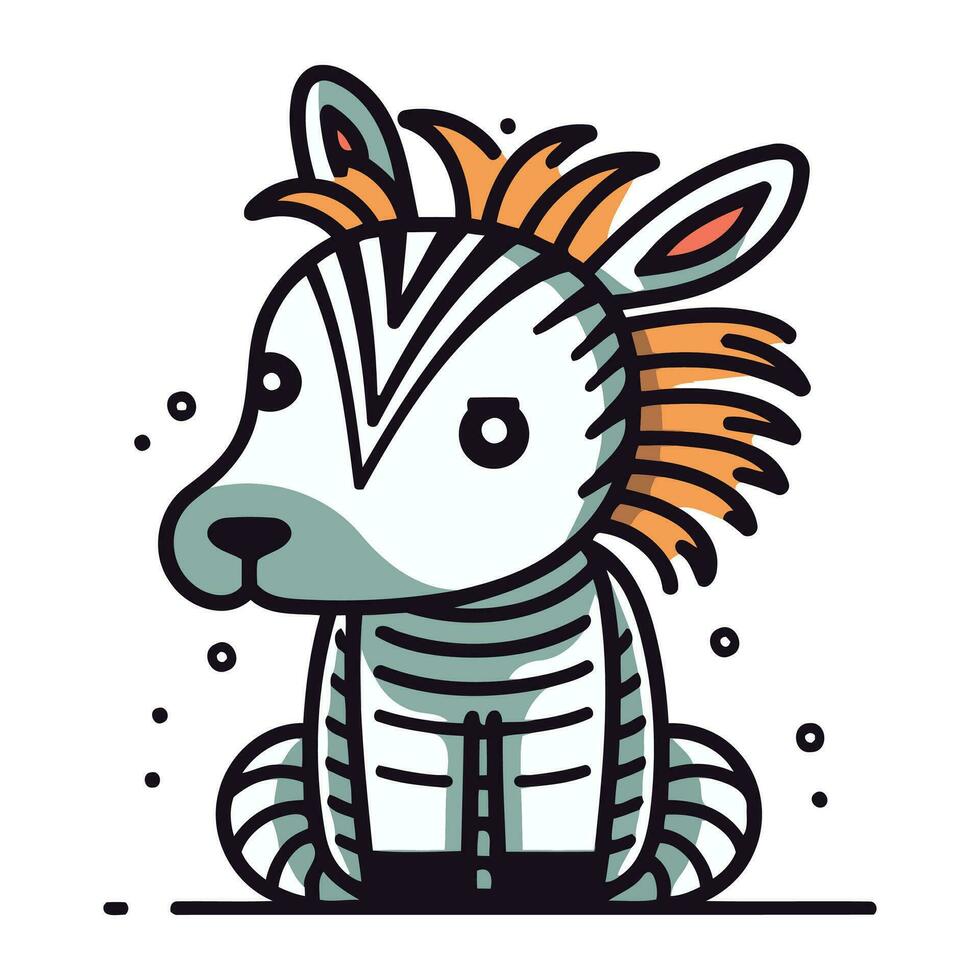 zebra vetor ilustração. fofa desenho animado zebra ícone. zebra símbolo.