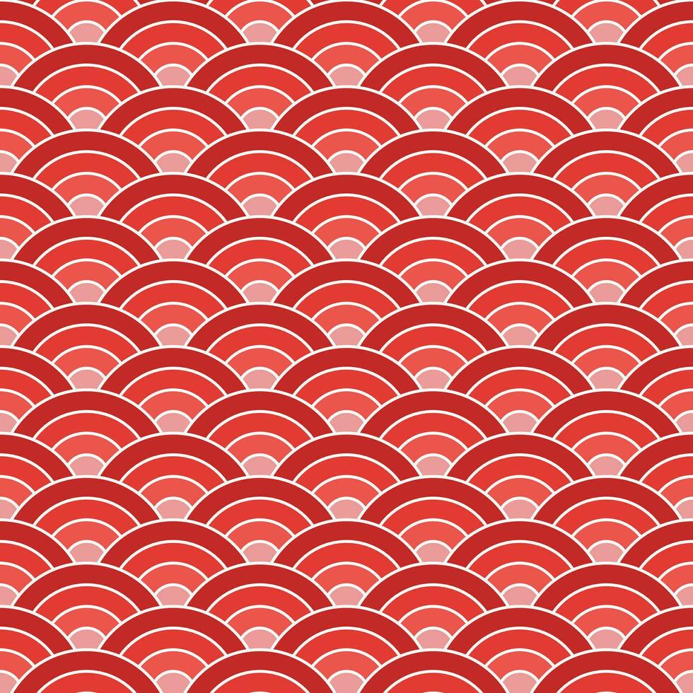 vermelho sombra japonês onda padronizar fundo. japonês desatado padronizar vetor. ondas fundo ilustração. para roupas, invólucro papel, pano de fundo, fundo, presente cartão. vetor