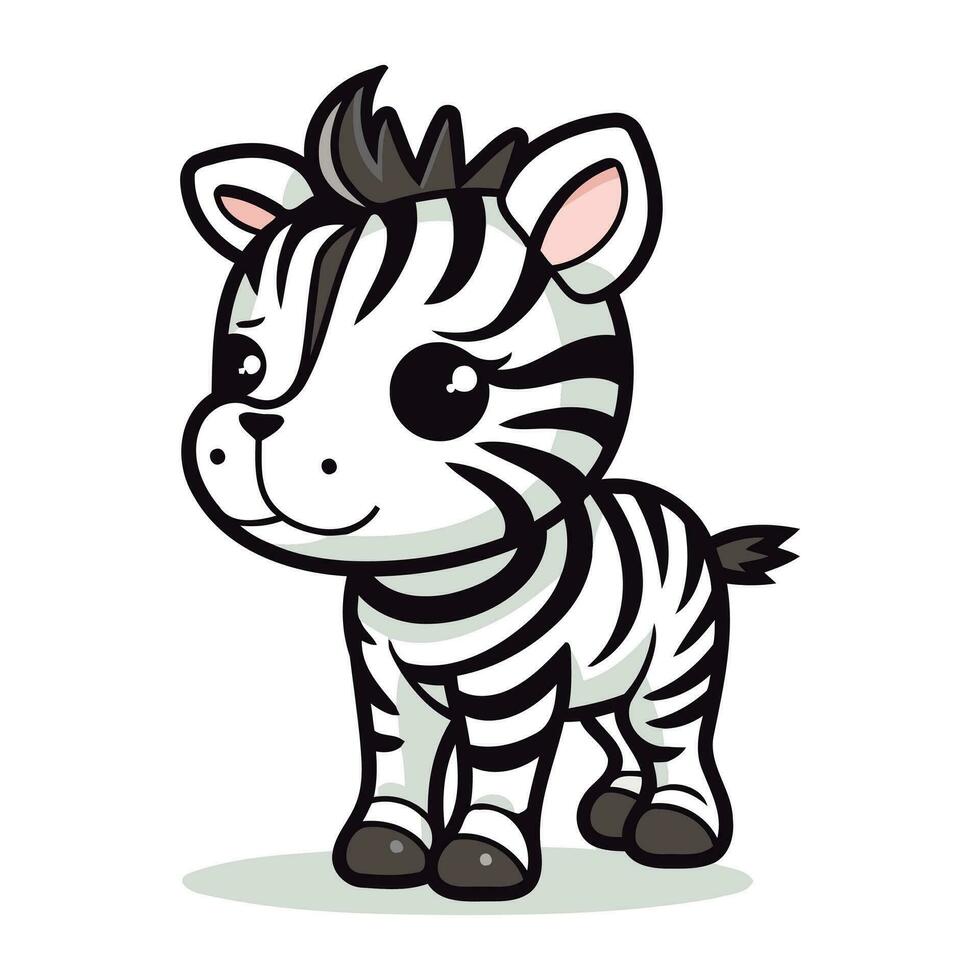 zebra fofa desenho animado animal vetor ilustração