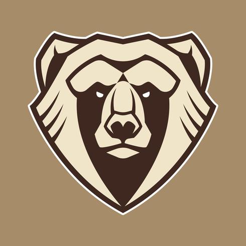 Ícone de vetor de mascote de urso