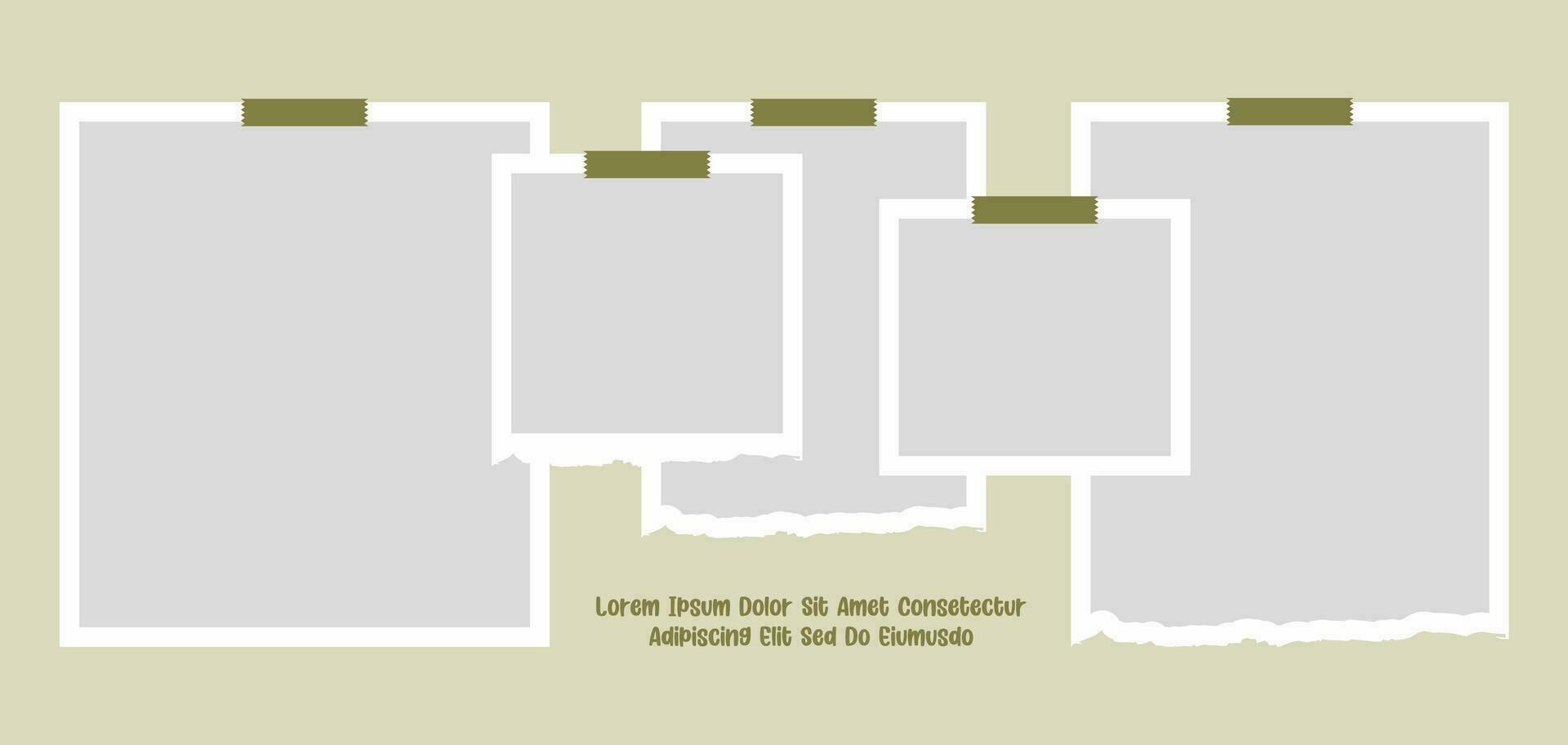 fotos ou colagem de molduras de fotos. layout de grade de página de quadrinhos molduras abstratas e modelo de parede de fotos digitais vetor