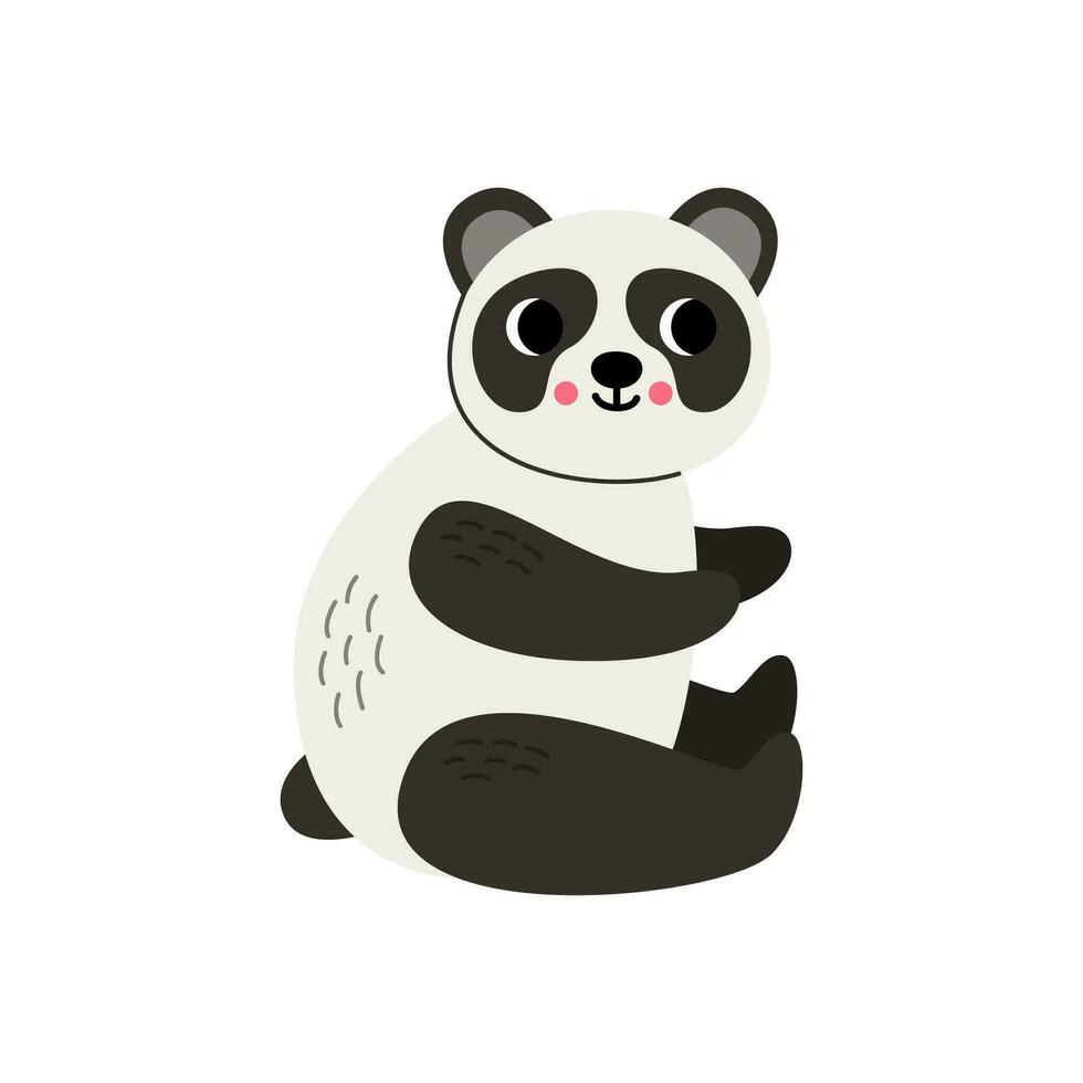 vetor ilustração do fofa grande panda isolado em branco fundo.