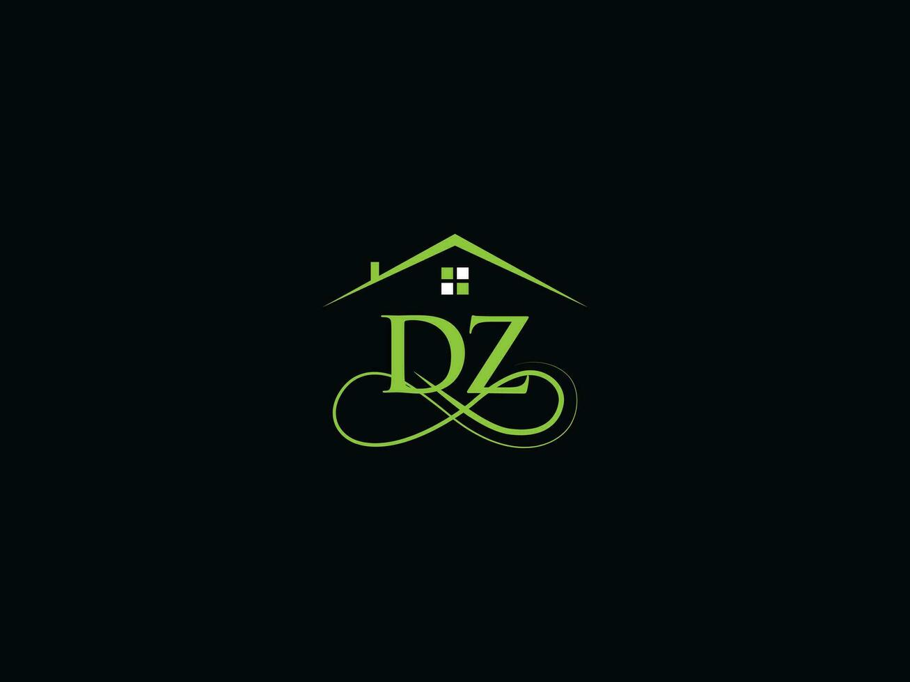 real Estado dz logotipo carta, luxo dz construção vetor logotipo ícone para você