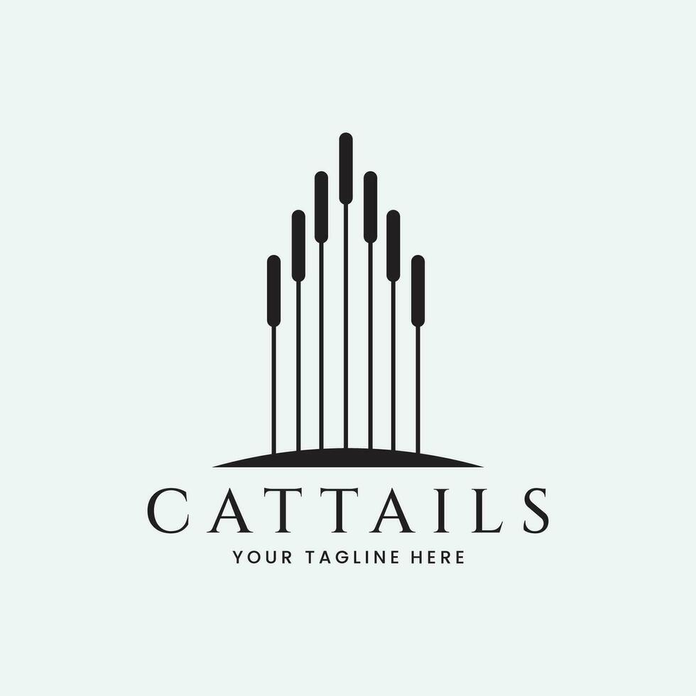 cattails plantar silhueta logotipo vetor ilustração Projeto