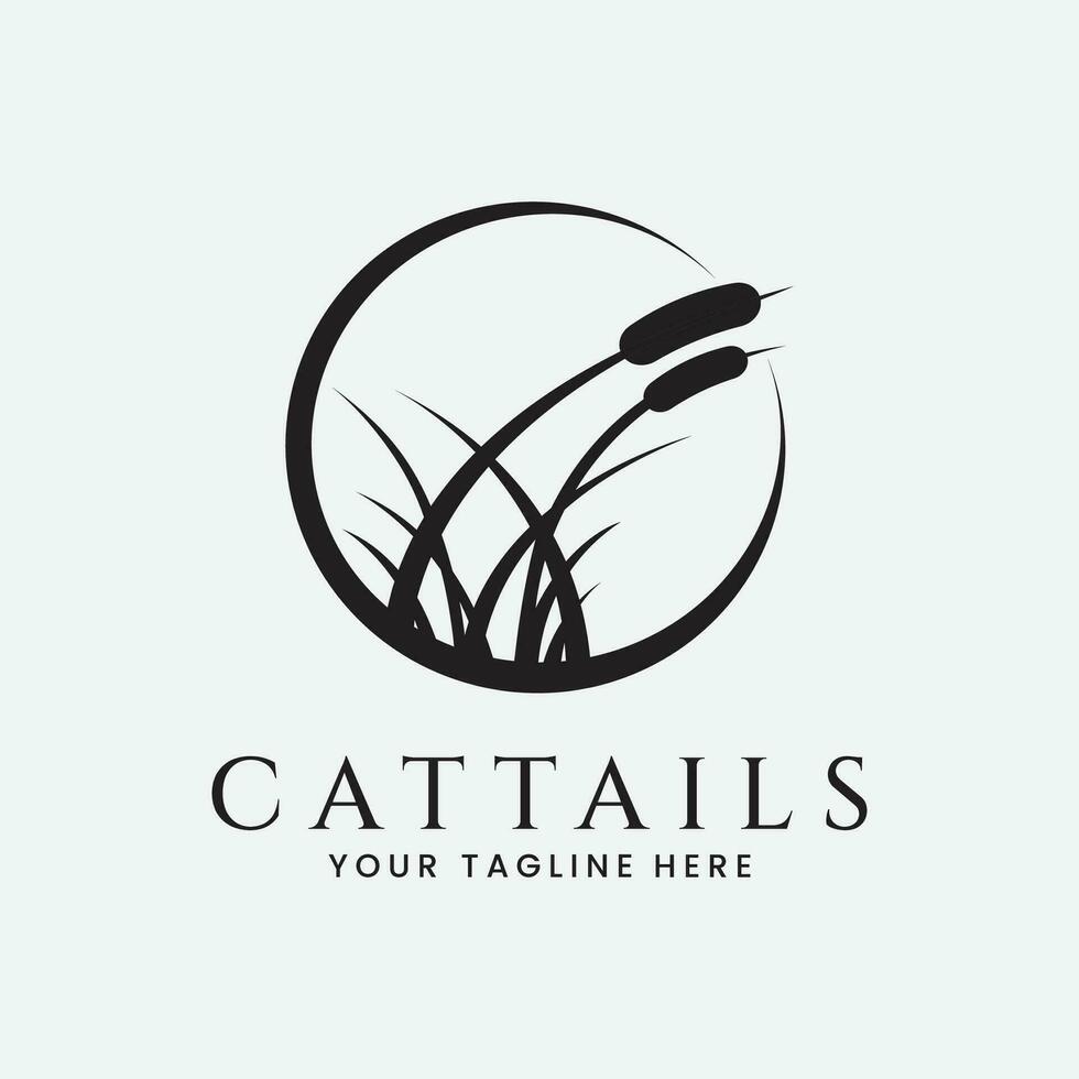 cattails plantar silhueta logotipo vetor ilustração Projeto