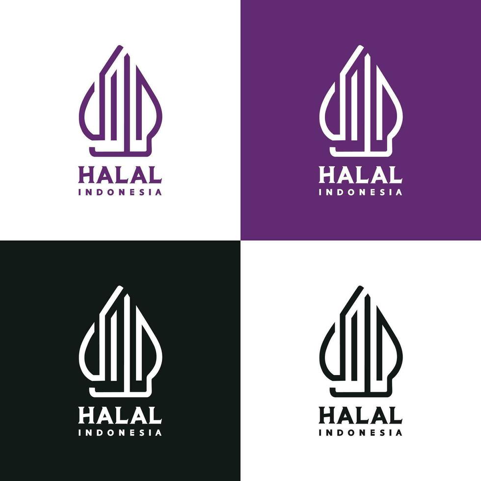 Indonésia halal logotipo vetor editável