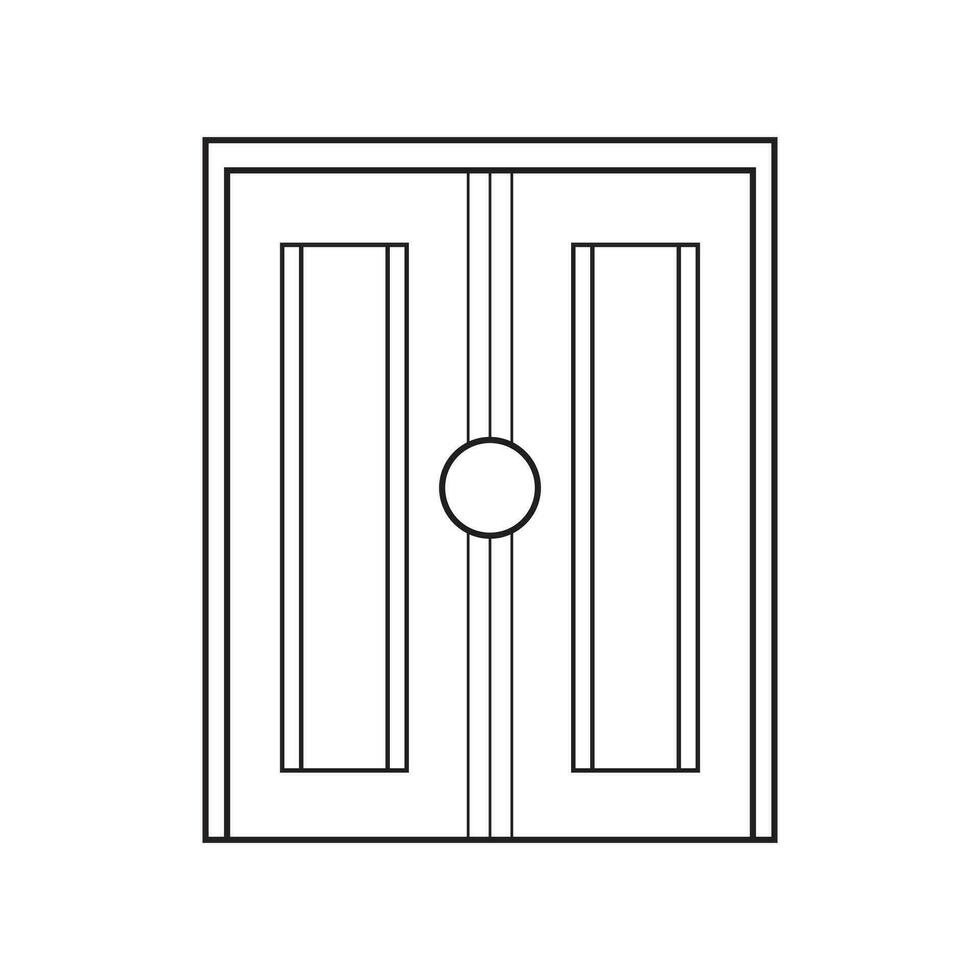 mão desenhado crianças desenhando vetor ilustração limitar telha Duplo porta isolado em branco fundo