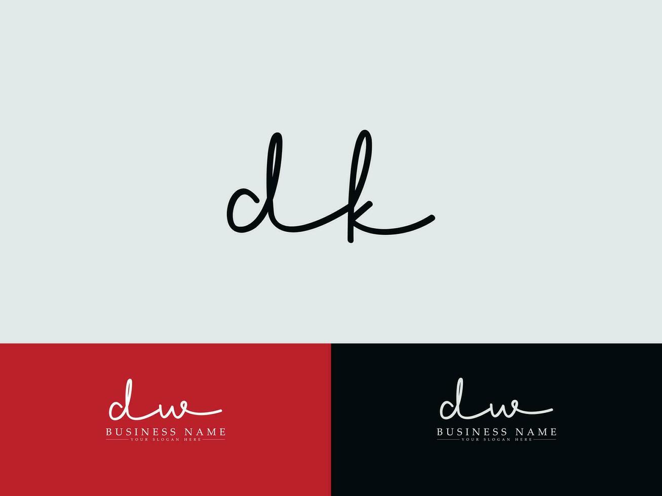 minimalista dk assinatura logotipo, inicial dk o negócio logotipo carta vetor