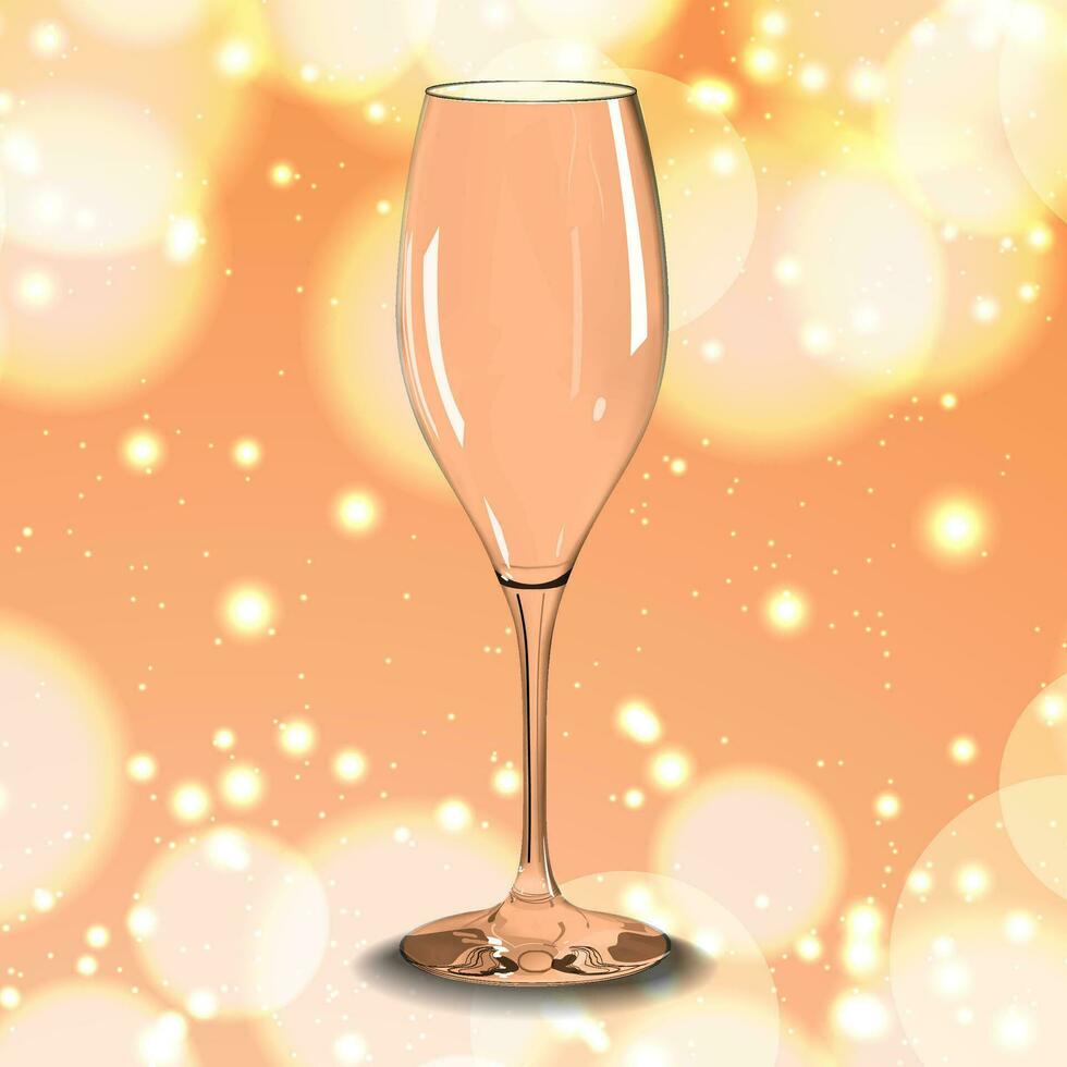 feliz Novo ano celebração parabéns Projeto com realista 3d champanhe vidro vetor