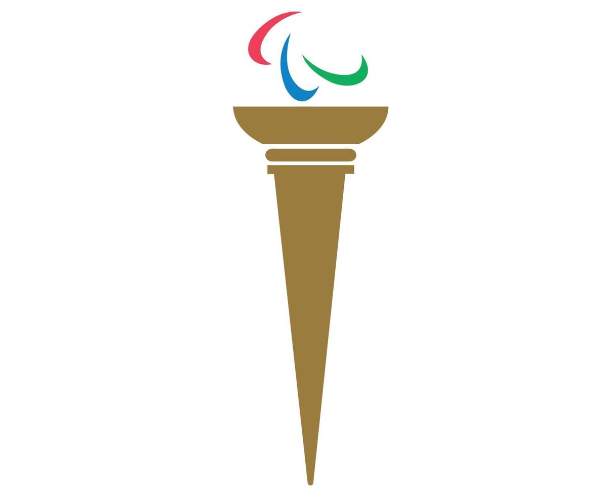 tocha com símbolo oficial jogos paraolímpicos tokyo 2020 japan abstract vetor