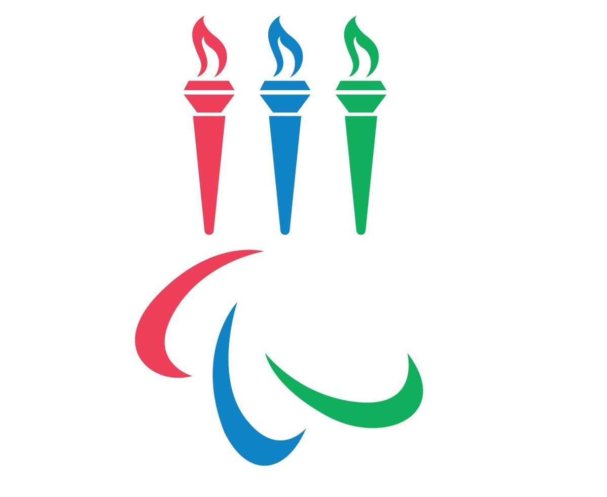 tocha olímpica com símbolo oficial dos jogos paralímpicos de Tóquio 2020 Japão vetor
