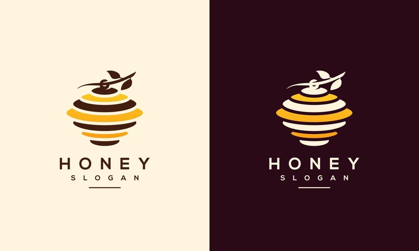 vetor de design de modelo de logotipo colmeia. conceito de design de mel, criativo