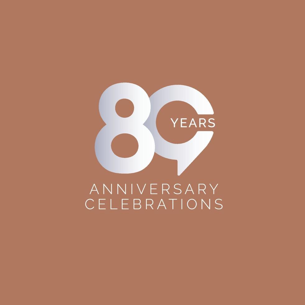 Ilustração de design de modelo de vetor de celebração do 80º aniversário