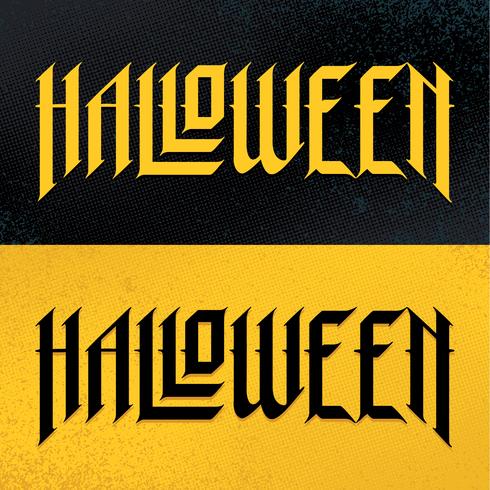 Letras góticas desenhadas à mão de Halloween vetor