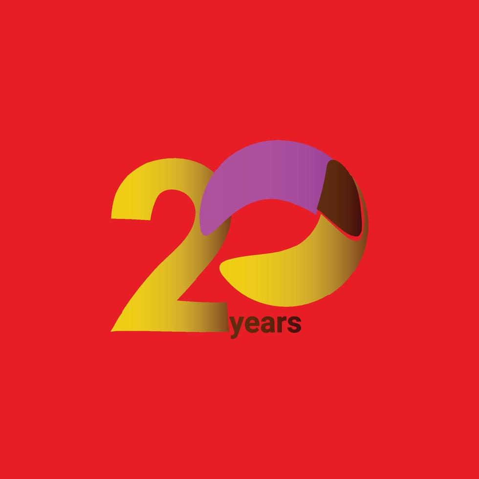 Ilustração de design de modelo vetorial celebração de aniversário de 20 anos vetor