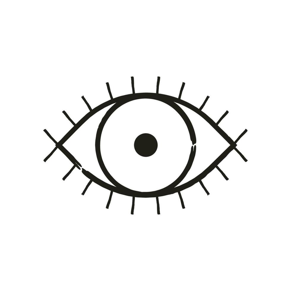 vetor mal olho símbolo ilustração em branco