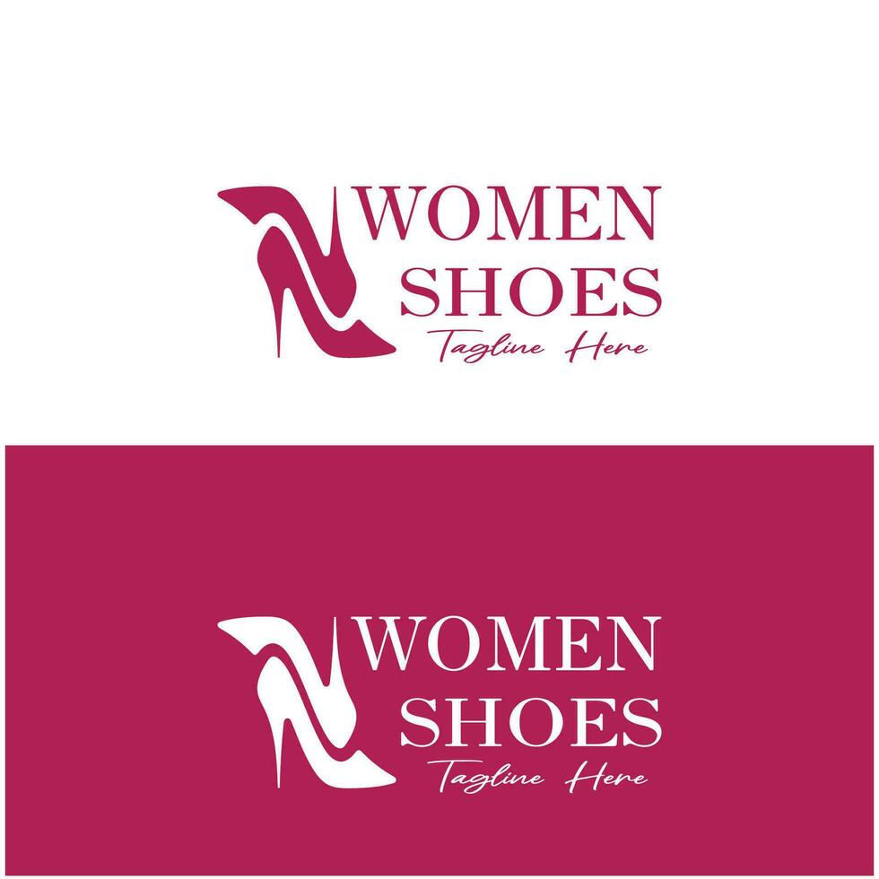 logotipo para mulheres Alto salto sapatos este é elegante e luxuoso e feminino. logotipo para negócios, mulheres sapato comprar, moda, sapato empresa, beleza. vetor