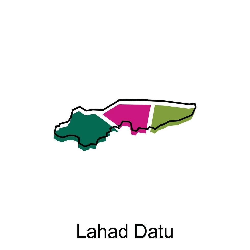 mapa cidade do Lahad datu vetor projeto, Malásia mapa com fronteiras, cidades. logótipo elemento para modelo Projeto